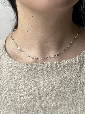 Gargantilha Heart to Heart - Banhada a Ródio