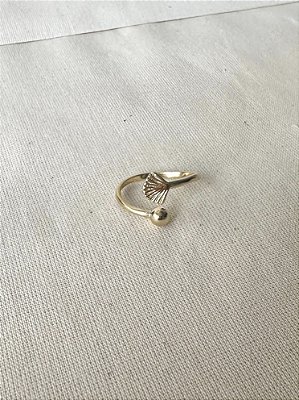 Anel Coral Regulável - Banhado a Ouro