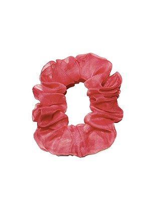Scrunchie Pink Aura - Elástico Tule Rosa