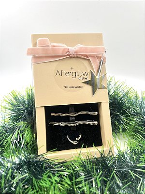 Kit Natal Joy to the World Anel Hug Semijoia banhada a Ouro 18K ou Ródio