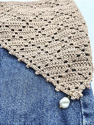 Bandana Crochê White Horse