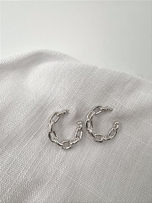 Brinco Éclat Chain Banhado a Ródio
