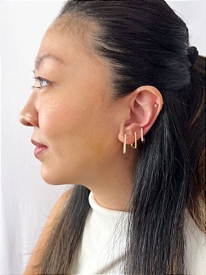 Brinco Médio Lux Aureum Banhado a Ouro 18k