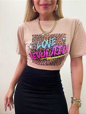 T-shirt Love Safari Bege