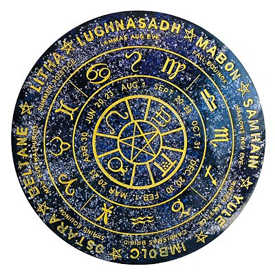 ORGONITE RODA DO ANO - CALENDÁRIO WICCA -PÓ DE HEMATITA, CRISTAL DE QUARTZO EM PÓ E E LIMALHA DE METAIS - DIÂMETRO 25CM - PEÇA ÚNICA