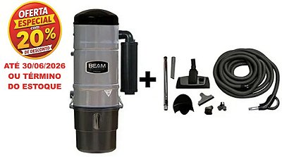 Central de Aspiração BEAM - BM 285EA + Kit de acessórios com mangueira on/off