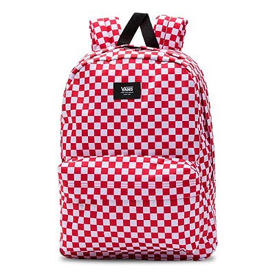 Mochila Vans Old Skool III Backpack Quadriculada Vermelha e Branca - Red/White