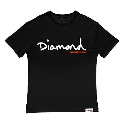 Camiseta Diamond OG Script Tee Preto - Black
