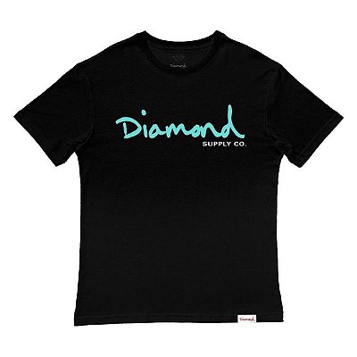 Camiseta Diamond OG Script Tee Preto - Black