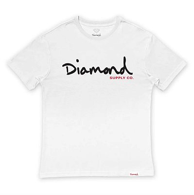 Camiseta Diamond OG Script Tee Branco - White