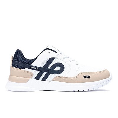 Tenis OUS Phibo 1123 Branco Azul Ocre OE