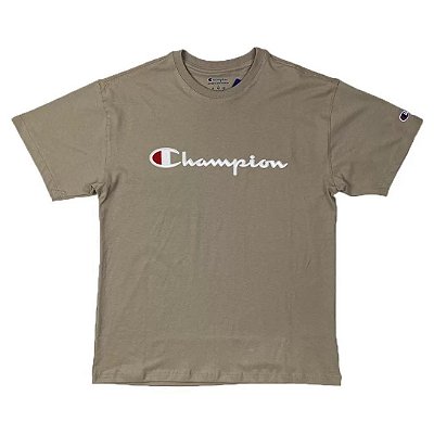 Camiseta Champion Embroidery Logo Script - Pebblestone