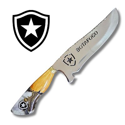 Faca Picanheira Artesanal 10 polegadas Do Botafogo em Aço Inox 420 – Personalizada 4mm