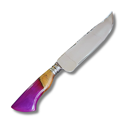 Faca Forjada 10" - 9 mm de Espessura  Híbrida Roxa