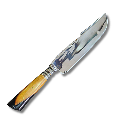 Faca Forjada 11" - 10 mm de Espessura Cabo Invertido Híbrido Preto