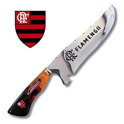 Faca Do Flamengo Picanheira Artesanal 10 polegadas em Aço Inox 420 – Personalizada 4mm