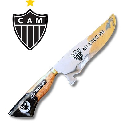 Faca Picanheira Artesanal 10 polegadas Do Athlético Mg em Aço Inox 420 – Personalizada 4mm