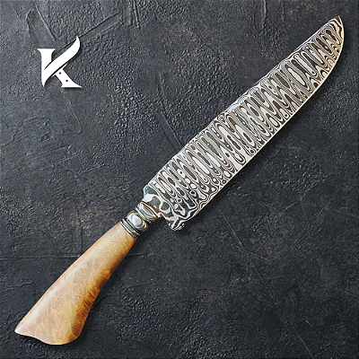 Faca Artesanal Em Aço Damasco Edição Colecionador