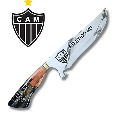 Faca Picanheira Artesanal 10 polegadas Do Athlético Mg em Aço Inox 420 – Personalizada 4mm