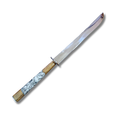 Katana Artesanal  14" Aço inox 420c 4mm Espessura Cabo Madeira nobre e Resina - Personalizada