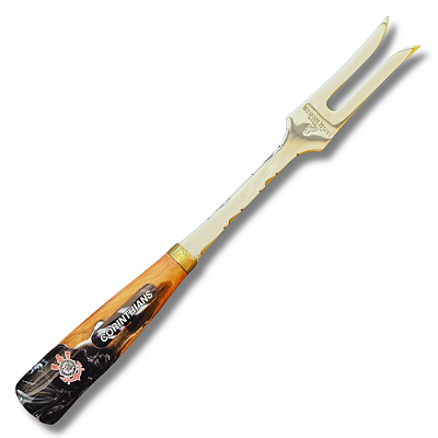 Garfo de churrasco Artesanal Do Corinthians Aço inox 420 25cm - Personalizado