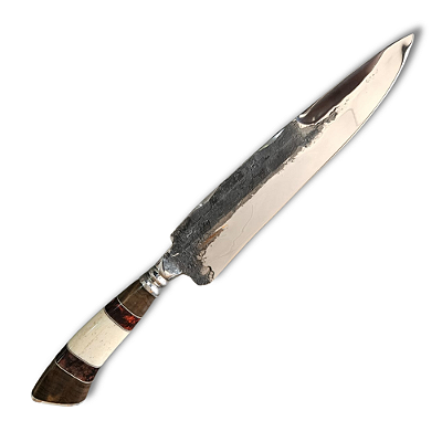 Faca forjada Carbono 25cm Cabo De Osso