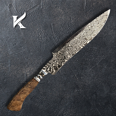 Faca Artesanal Em Aço Damasco - Colecionador