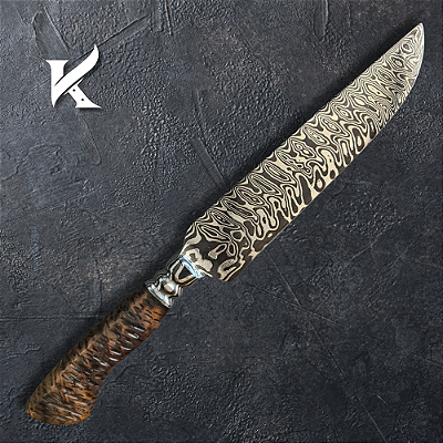 Faca Artesanal Em Aço Damasco - Colecionador