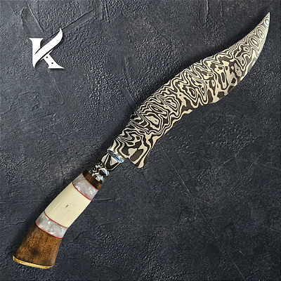 Faca Artesanal Em Aço Damasco - Colecionador