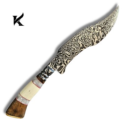 Faca Artesanal Em Aço Damasco - Colecionador