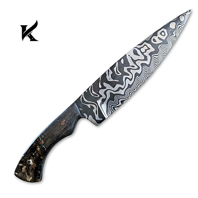 Faca Artesanal Em Aço Damasco - Colecionador