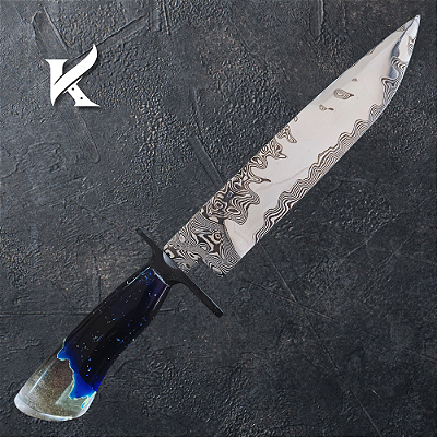 Faca Artesanal Em Aço Damasco - Colecionador