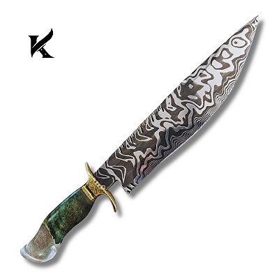 Faca Artesanal Em Aço Damasco - Colecionador