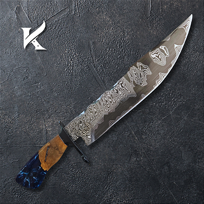 Faca Artesanal Em Aço Damasco - Colecionador