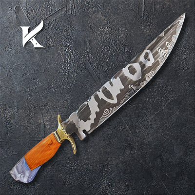 Faca Artesanal Em Aço Damasco - Colecionador