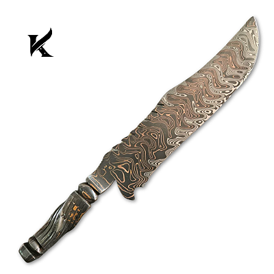 Faca Artesanal Em Aço Damasco Tiger 9,5" - Colecionador