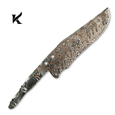 Faca Artesanal Em Aço Damasco Tiger 12" - Colecionador