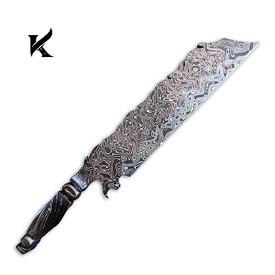 Cutelo Damasco Tiger 12" Artesanal - Colecionador