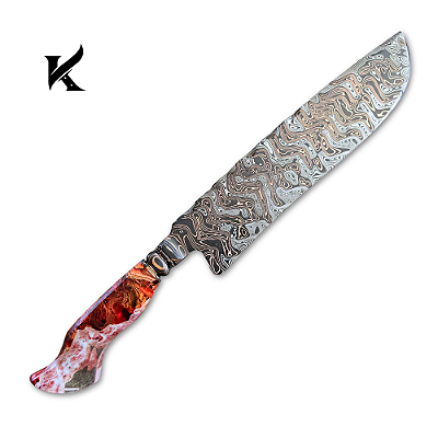 Faca Damasco Tiger Tiger 12" Artesanal - Colecionador