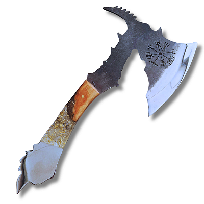 Machado Medieval Forjado 7" Personalizada - 4mm