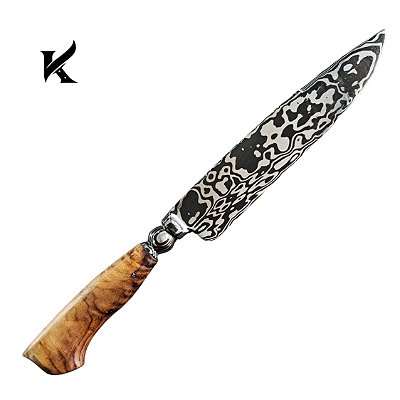 Faca aço Damasco 10,5" Artesanal - Colecionador
