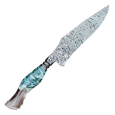 Faca aço Damasco 10" Artesanal - Colecionador