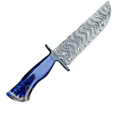 Faca aço Damasco Tiger 9,5" Artesanal - Colecionador