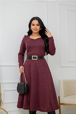 Vestido Midi Evase Lanzinha tweed 075