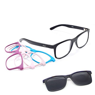 Armação Oculos Smart Troca Frentes Clip On Ref 933 kit1 Nf