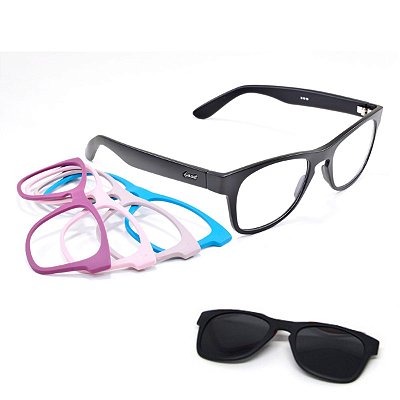 Oculos Troca Frentes Armação P/ Grau Sol Lançamento 931 kit1