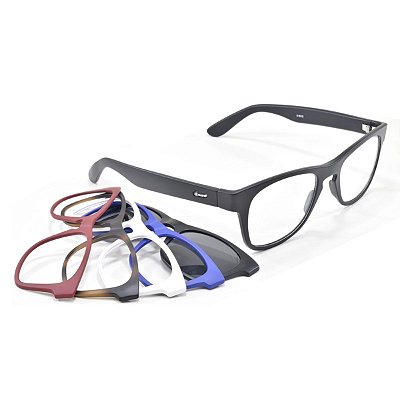 Oculos Troca Frentes Armação P/ Grau Sol ClipOn ref.931 kit7