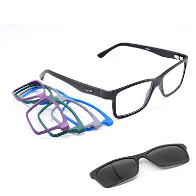 Oculos Troca Frente Clip On Armação Para Grau E Sol 930 kit2