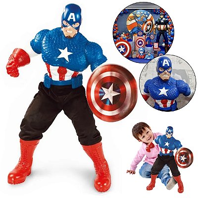 Capitão America Boneco Gigante Vingador Com Som 50cm Marvel ref.0582