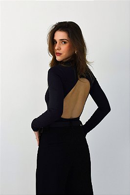 BODY MANGA LONGA PRETO AUDREY